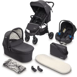 BabyGO Combi Kinderwagen 3 In 1 Black