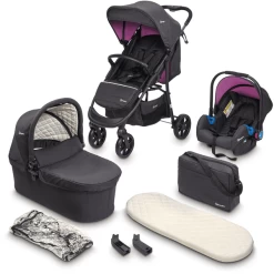 BabyGO Combi Kinderwagen 3 In 1 Rose