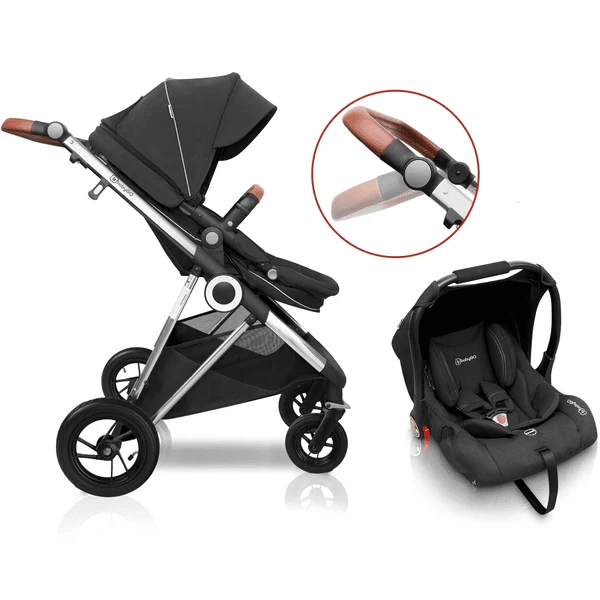 BabyGO Combi Kinderwagen Halime 3 In 1 Air Silver Anthracite 4 BabyGO Combi Kinderwagen Halime 3 In 1 Air Silver Anthracite - Afbeelding 4