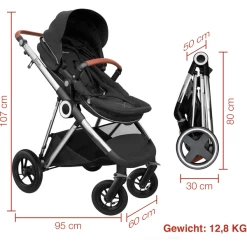 BabyGO Combi Kinderwagen Halime 3 In 1 Air Silver Anthracite 9 BabyGO Combi Kinderwagen Halime 3 In 1 Air Silver Anthracite -Kinderwagen Korting babygo combi kinderwagen halime 3 in 1 air silver anthracite a316607 4