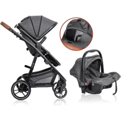 BabyGO Combi Kinderwagen Simple X Air 3 In 1 Grey Melange -Kinderwagen Korting babygo combi kinderwagen simple x air 3 in 1 grey melange a364148 2