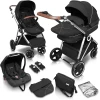 BabyGO Combi Wandelwagen Halime 3 In 1 Anthracite Silver
