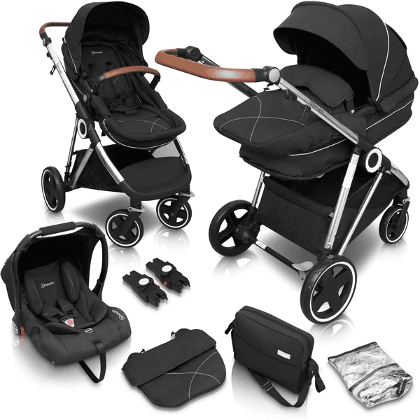 BabyGO Combi Wandelwagen Halime 3 In 1 Anthracite Silver 1 BabyGO Combi Wandelwagen Halime 3 In 1 Anthracite Silver