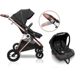 BabyGO Halime 3 In 1 Gold Combi Kinderwagen Anthracite -Kinderwagen Korting babygo halime 3 in 1 gold combi kinderwagen anthracite a316605 3