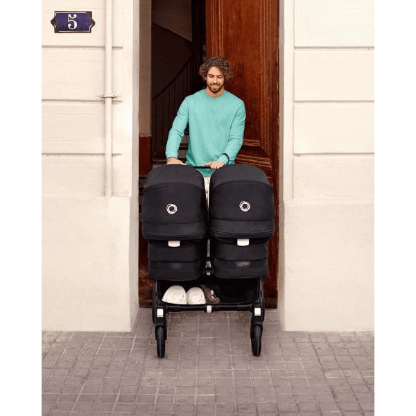 Bugaboo Kinderwagen Donkey 5 Twin Compleet Black / Misty White 2 Bugaboo Kinderwagen Donkey 5 Twin Compleet Black / Misty White - Afbeelding 2