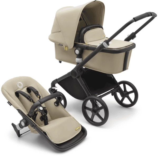 Bugaboo Kinderwagen Fox Cub Met Reiswieg En Zitje Black /Desert Beige 1 Bugaboo Kinderwagen Fox Cub Met Reiswieg En Zitje Black /Desert Beige
