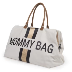 CHILDHOME Mommy Bag Groot Canvas Grey Stripes Black / Gold -Kinderwagen Korting childhome mommy bag groot canvas grey stripes black gold a261896 3