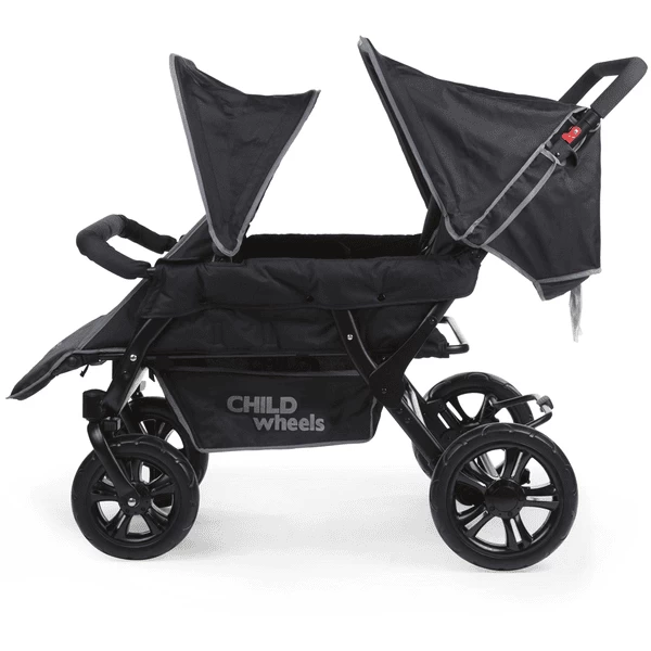 CHILDHOME Two By Two Kinderwagen 4 Children Zwart 3 CHILDHOME Two By Two Kinderwagen 4 Children Zwart - Afbeelding 3