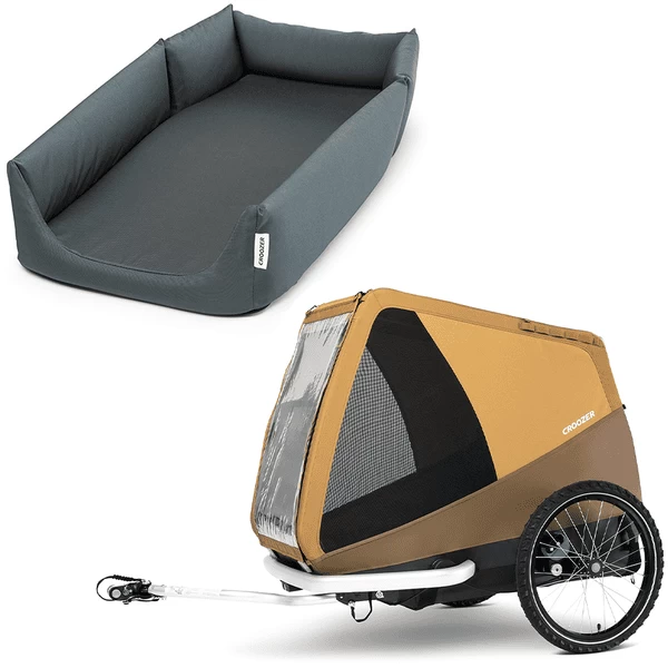 CROOZER Hondenfietskar Dog Mikke Sundown Yellow Inclusief Hondenbed Asfalt Grijs 1 CROOZER Hondenfietskar Dog Mikke Sundown Yellow Inclusief Hondenbed Asfalt Grijs