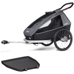 CROOZER Kid Vaaya 1 Graphite Blauw Kinderfietskar Inclusief Voetruimte Bescherming Lade