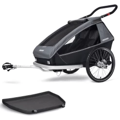 CROOZER Kid Vaaya 2 Graphite Blauw Kinderfietskar Inclusief Voetruimte Bescherming Lade