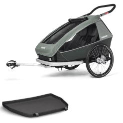 CROOZER Kid Vaaya 2 Jungle Fietskar Green Inclusief Voetruimte Bescherming Lade