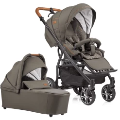 GESSLEIN Combi Kinderwagen F4 Air+, Olijf / Gebloemd