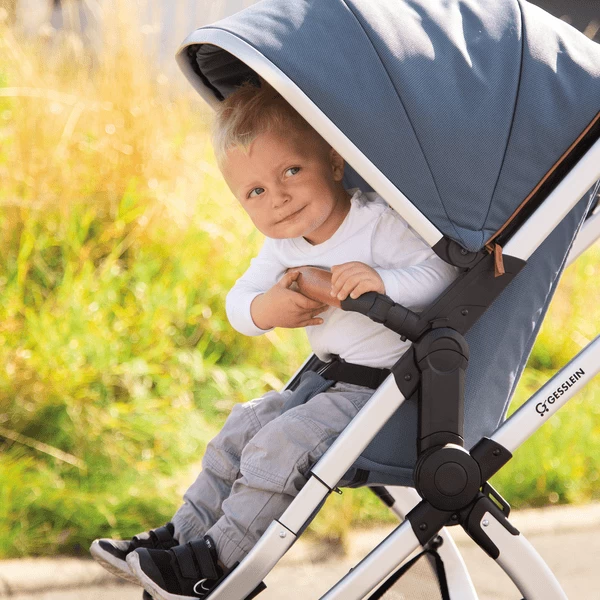 GESSLEIN FX4 Life Combi Kinderwagen, Medium Blauw / Palmboom 2 GESSLEIN FX4 Life Combi Kinderwagen, Medium Blauw / Palmboom - Afbeelding 2