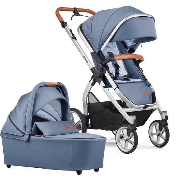 GESSLEIN FX4 Life Combi Kinderwagen, Medium Blauw / Palmboom 1 GESSLEIN FX4 Life Combi Kinderwagen, Medium Blauw / Palmboom