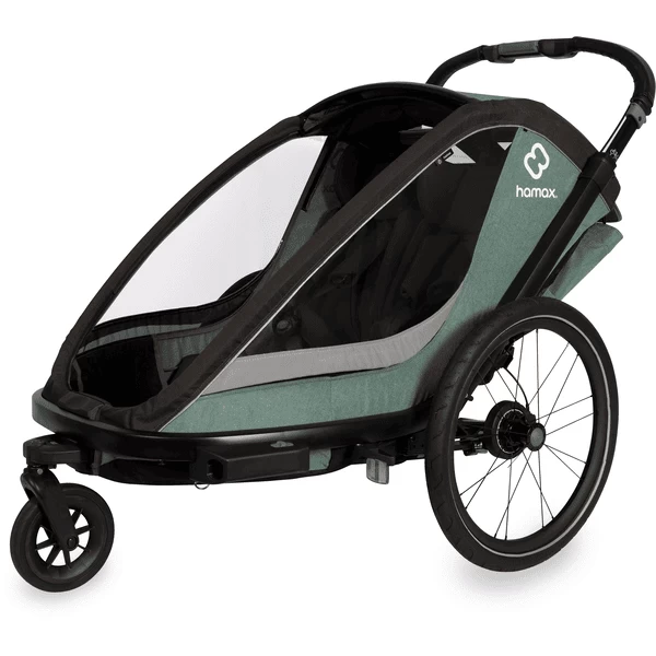Hamax Kinderfietskar Cocoon Met Verstelbare Slaapstand Green / Black 3 Hamax Kinderfietskar Cocoon Met Verstelbare Slaapstand Green / Black - Afbeelding 3
