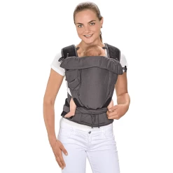 Hoppediz Draagzak Bondolino Plus Jacquard One Size London Grijs-zwart