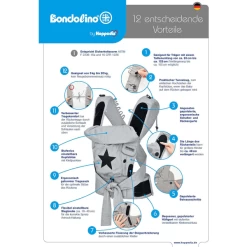 Hoppediz Draagzak Bondolino Plus Popeline Marine Grijs -Kinderwagen Korting hoppediz draagzak bondolino plus popeline marine grijs a286902 2