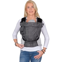 Hoppediz Draagzak Bondolino Plus Popeline One Size Denim Zwart