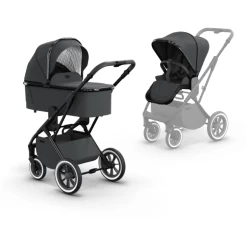 MOON Combi Kinderwagen Rocca Edition Plus Black Chroom Antraciet