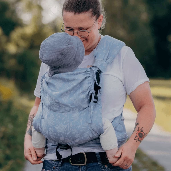 SCHMUSEWOLKE Draagzak Half- Buckle Maxi Fleur Provence Linnen 2 SCHMUSEWOLKE Draagzak Half- Buckle Maxi Fleur Provence Linnen - Afbeelding 2